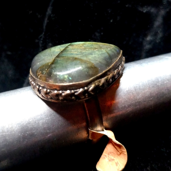 116 NWT Labradorite gemstone crystal 925 silver ring size 10 free shipping sale - Picture 3 of 10